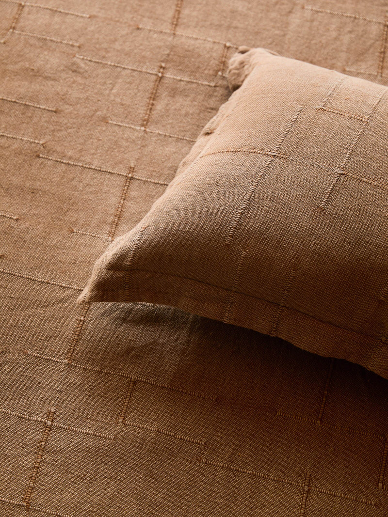 Palermo french linen bedcover caramel