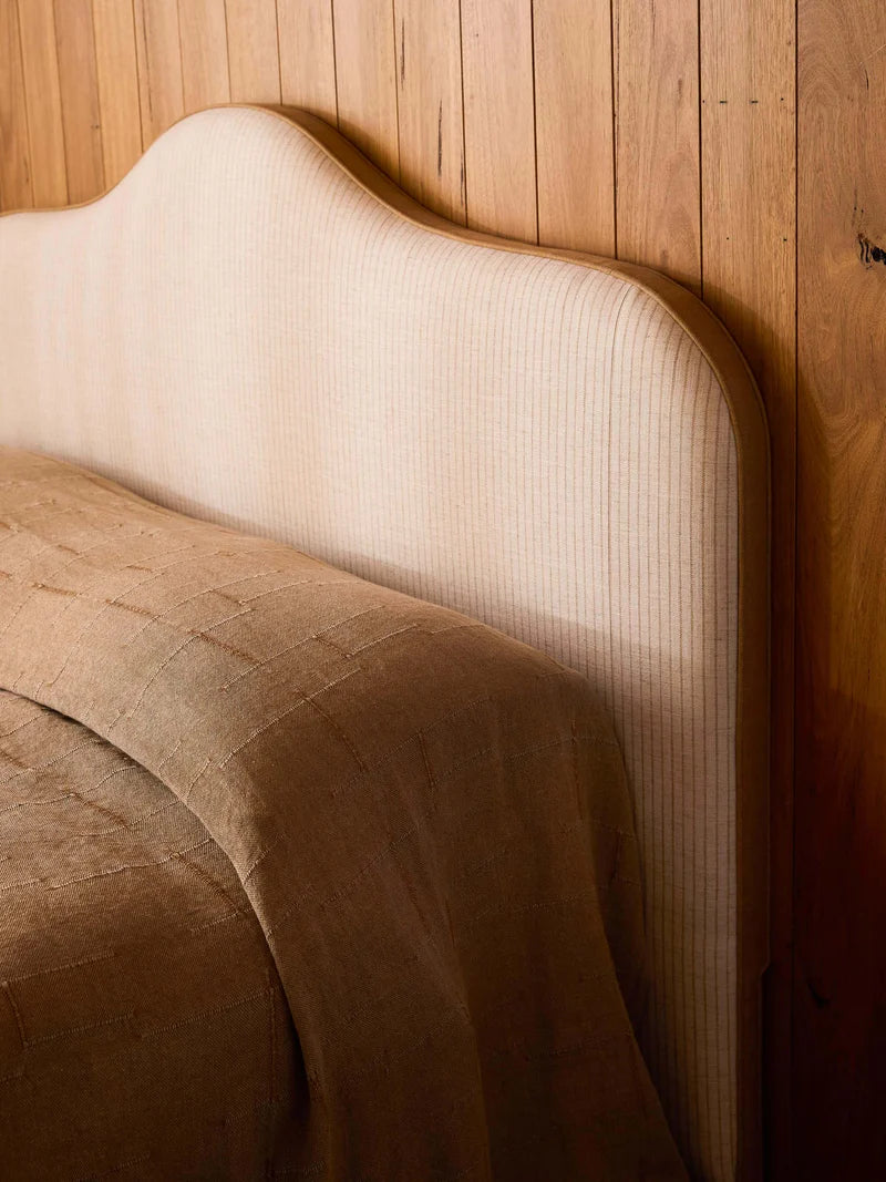 Palermo french linen bedcover caramel