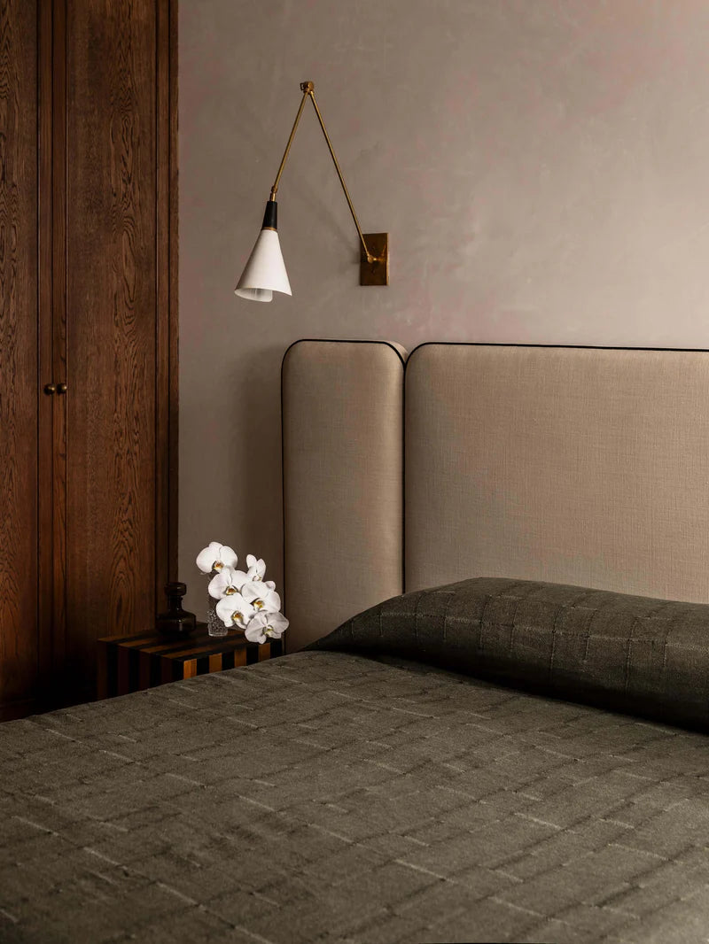 Palermo french linen bedcover olive