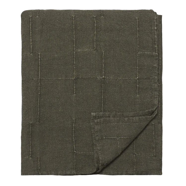 Palermo french linen bedcover olive