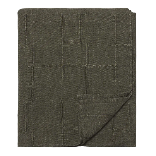 Palermo french linen bedcover olive