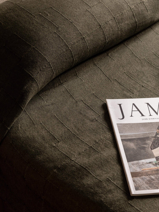 Palermo french linen bedcover olive