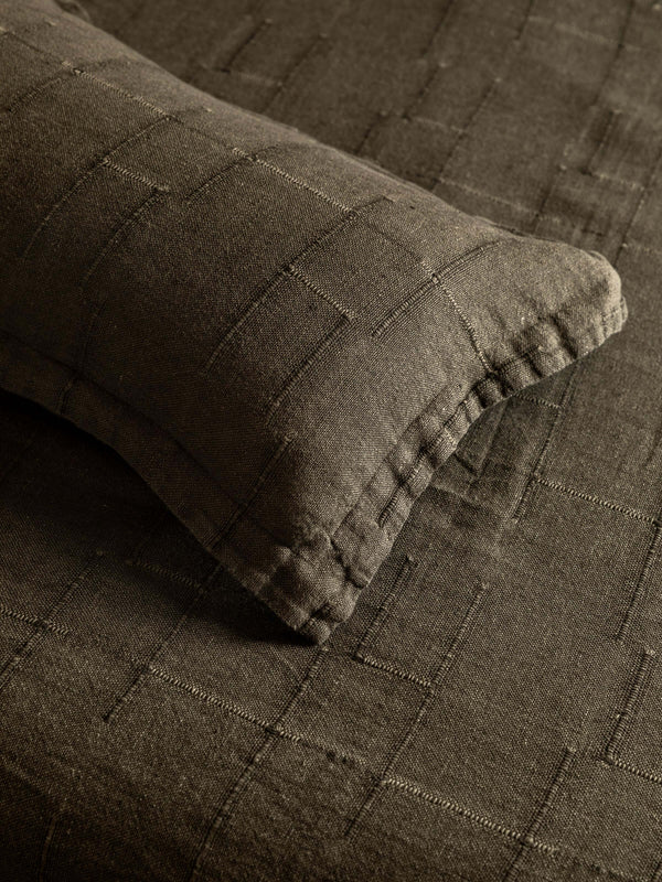 Palermo french linen bedcover olive