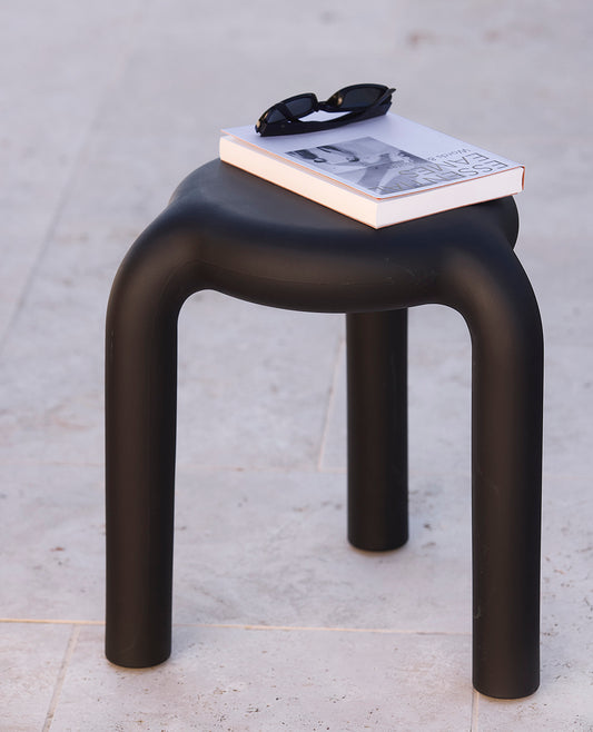 Piccolo lightweight indoor outdoor stool black