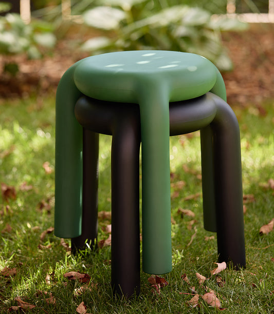 Piccolo stackable indoor outdoor stool green