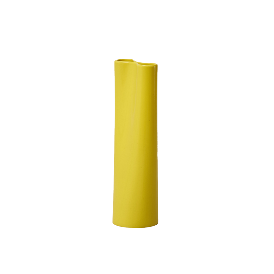 Pinch vase 22cm kowhai yellow
