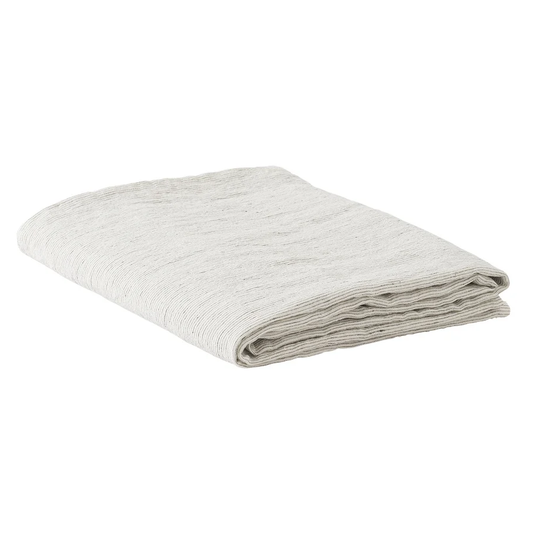French flax linen tablecloth 270cm charcoal pinstripe
