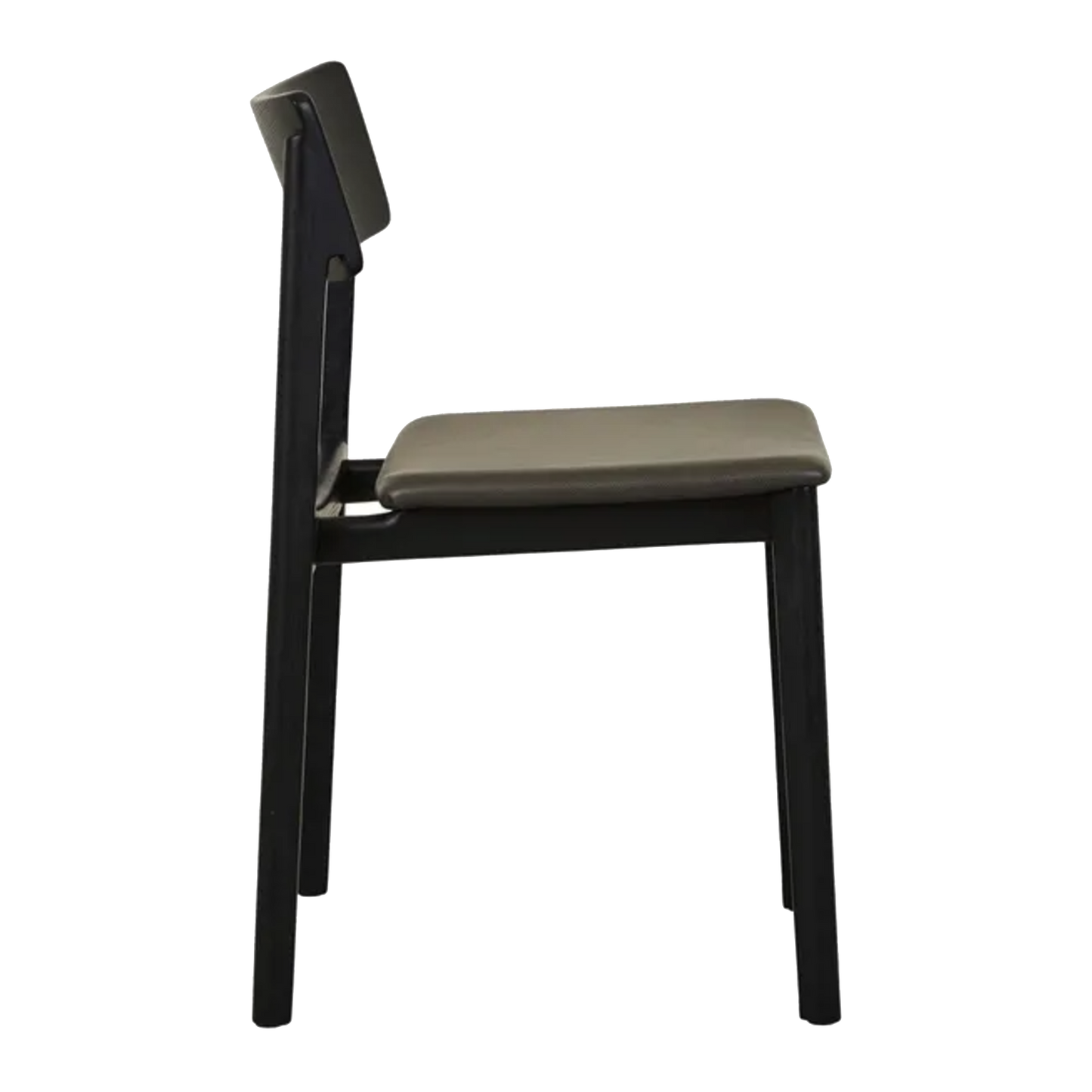 Poise oak upholstered dining chair with leather seat black