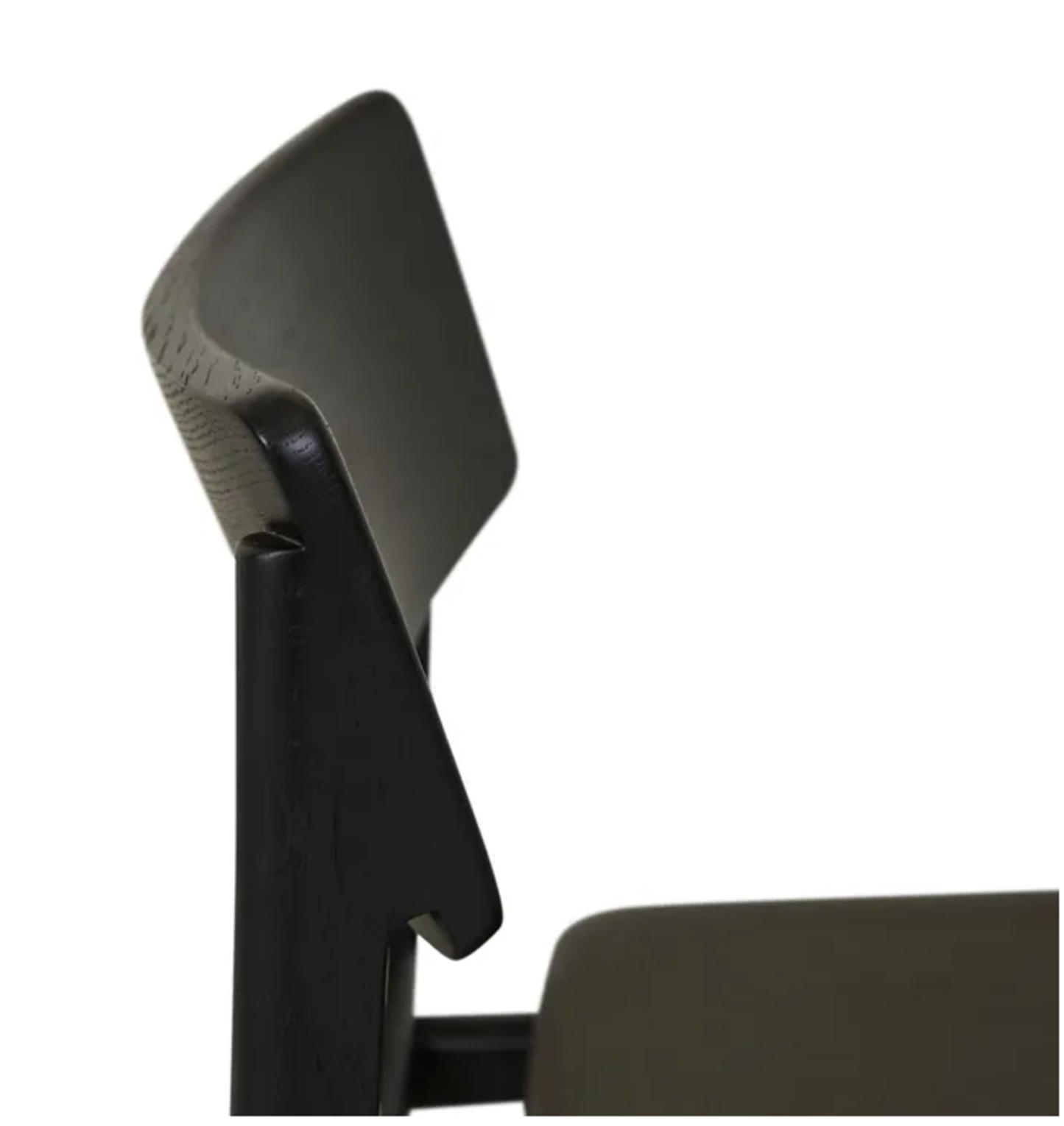 Poise oak upholstered dining chair with leather seat black