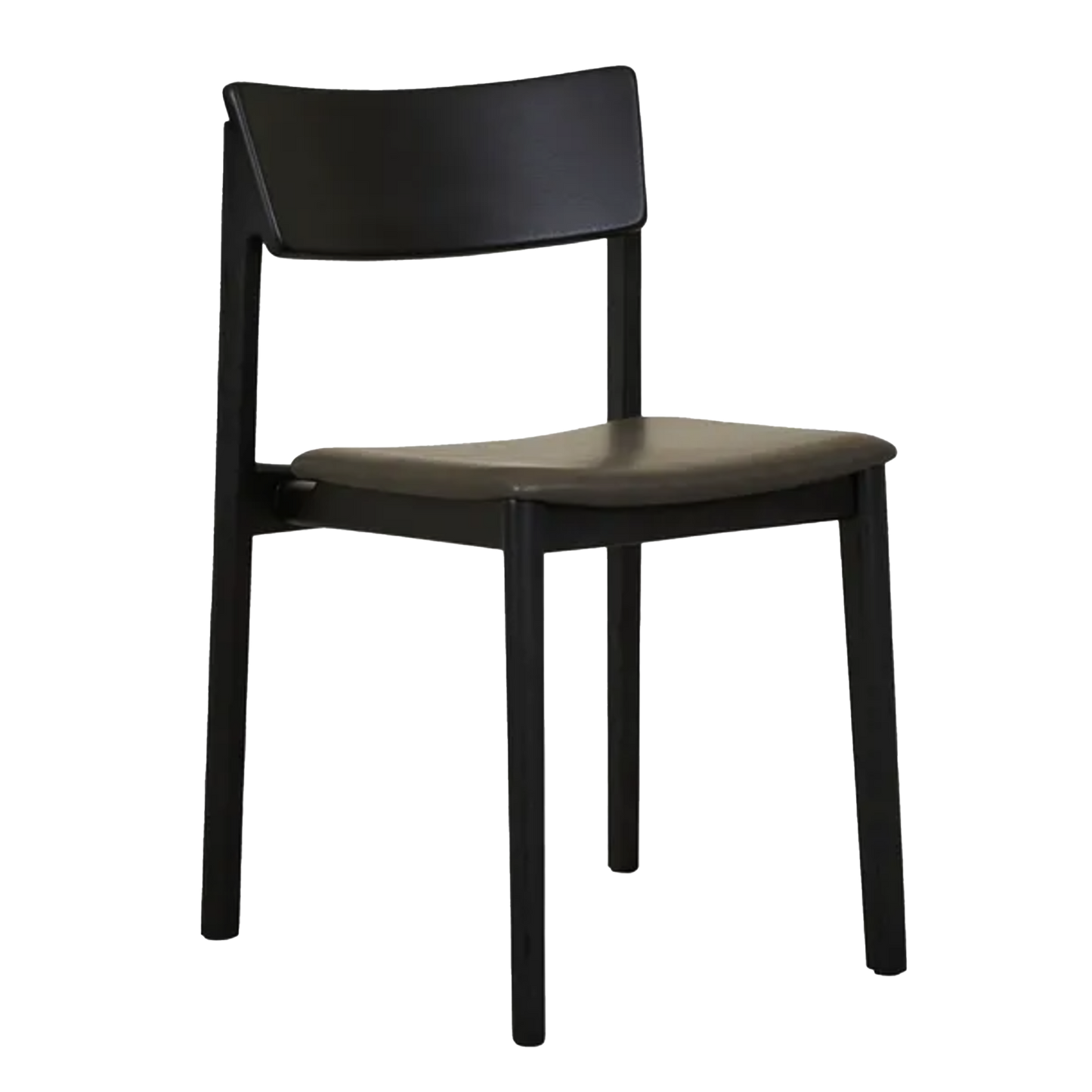 Poise oak upholstered dining chair with leather seat black
