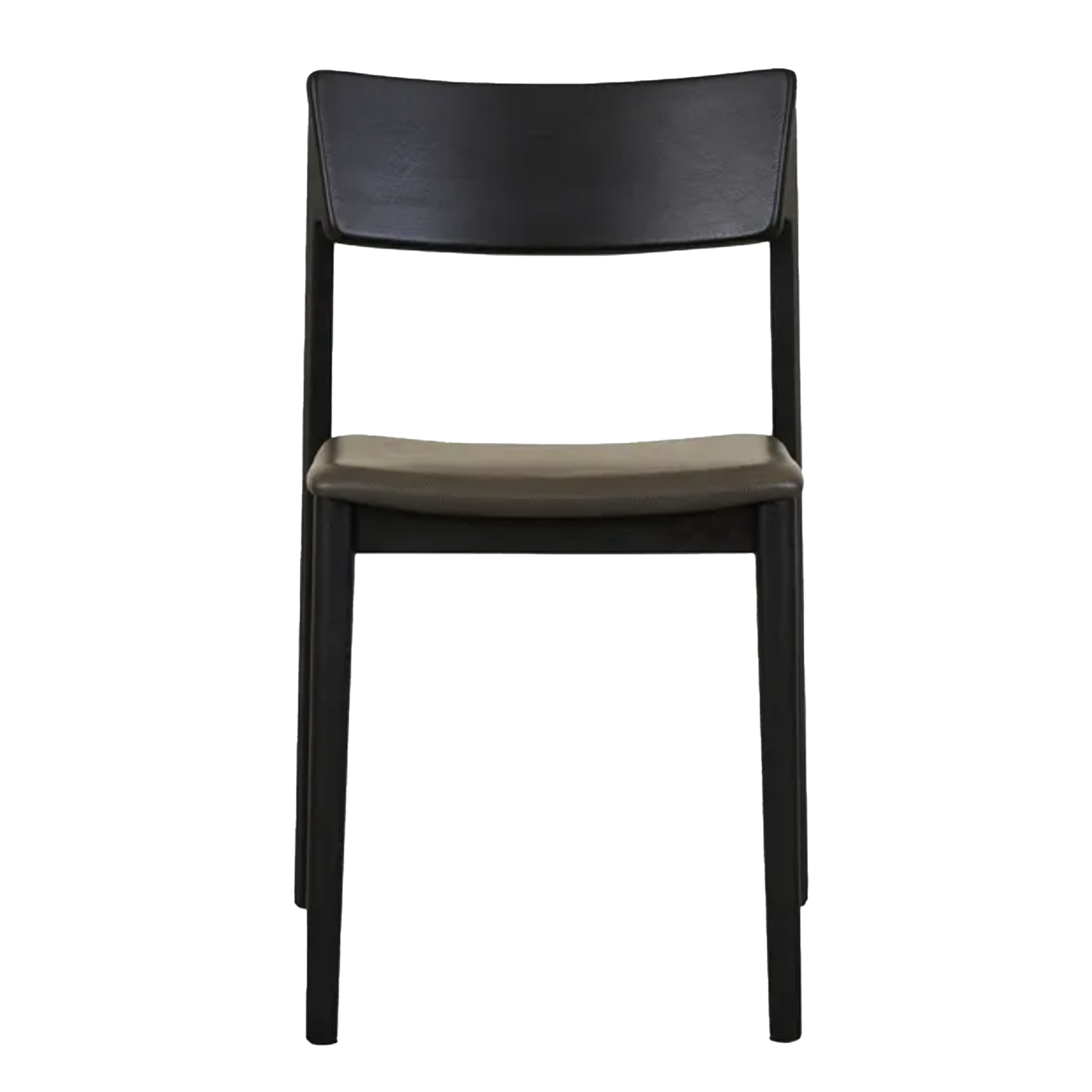 Poise oak upholstered dining chair with leather seat black