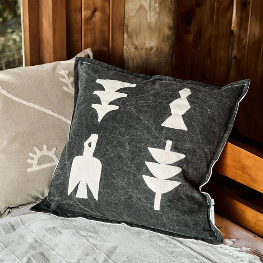 Pony Rider elements embroidered cushion cover 55cm