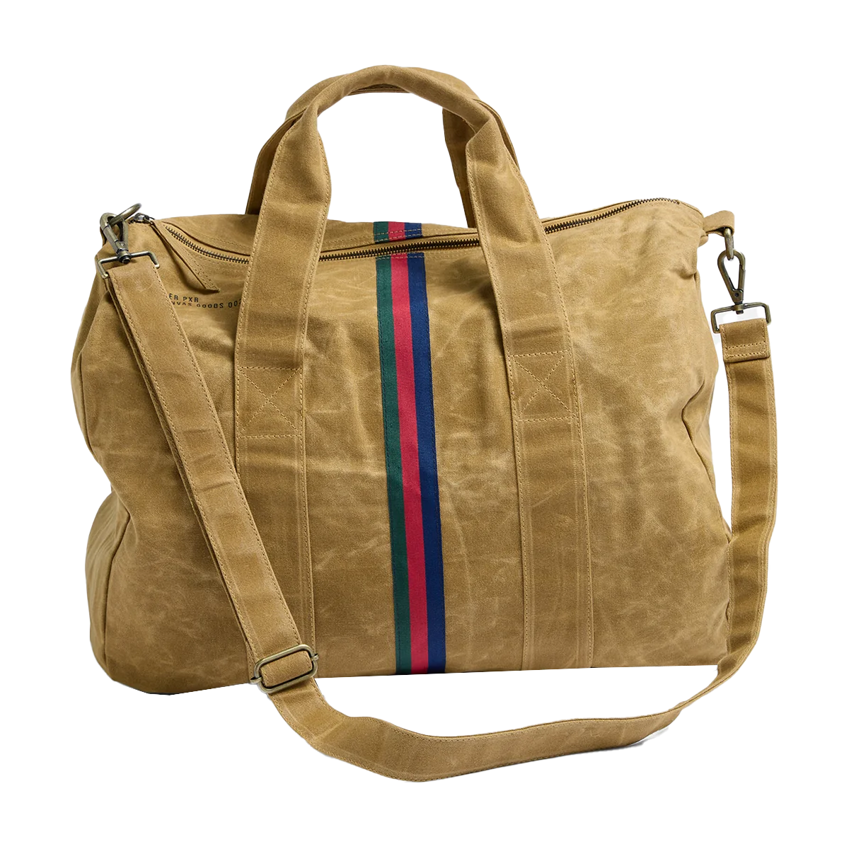 Pony rider recycled truck canvas overnight bag clay