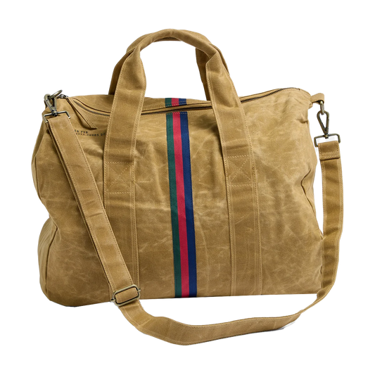 Pony rider recycled truck canvas overnight bag clay