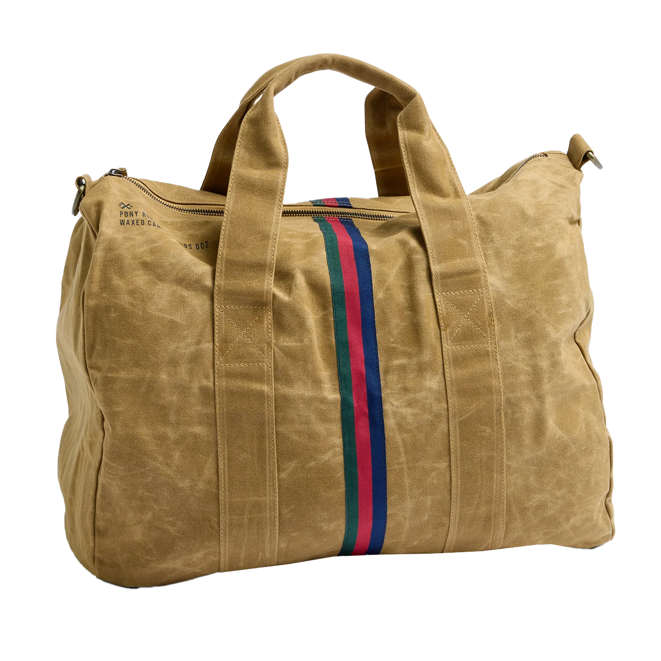 Pony rider recycled truck canvas overnight bag clay