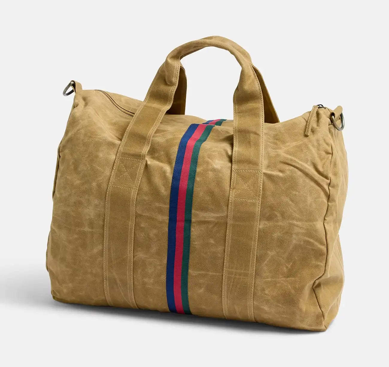 Pony Rider recycled truck canvas overnight bag tan