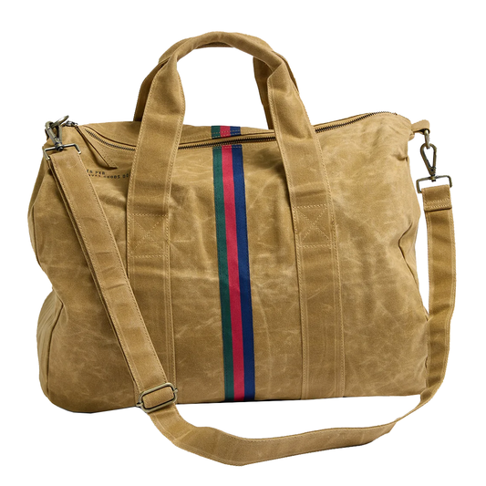 Pony Rider recycled truck canvas overnight bag tan