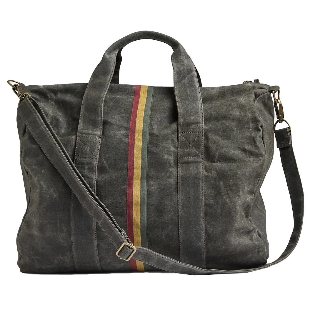 Pony Rider recycled truck canvas overnight bag waxed black
