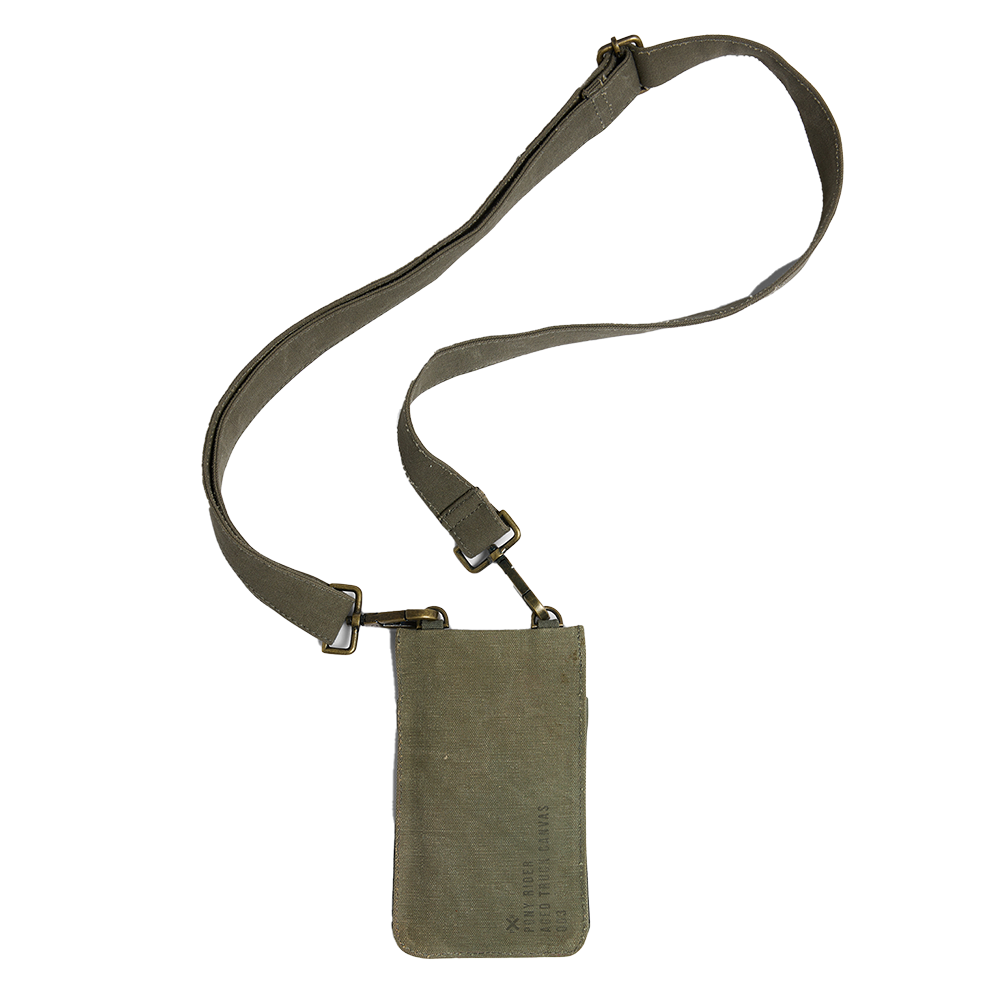 Pony Rider Land of Mates upcycled phone bag khaki