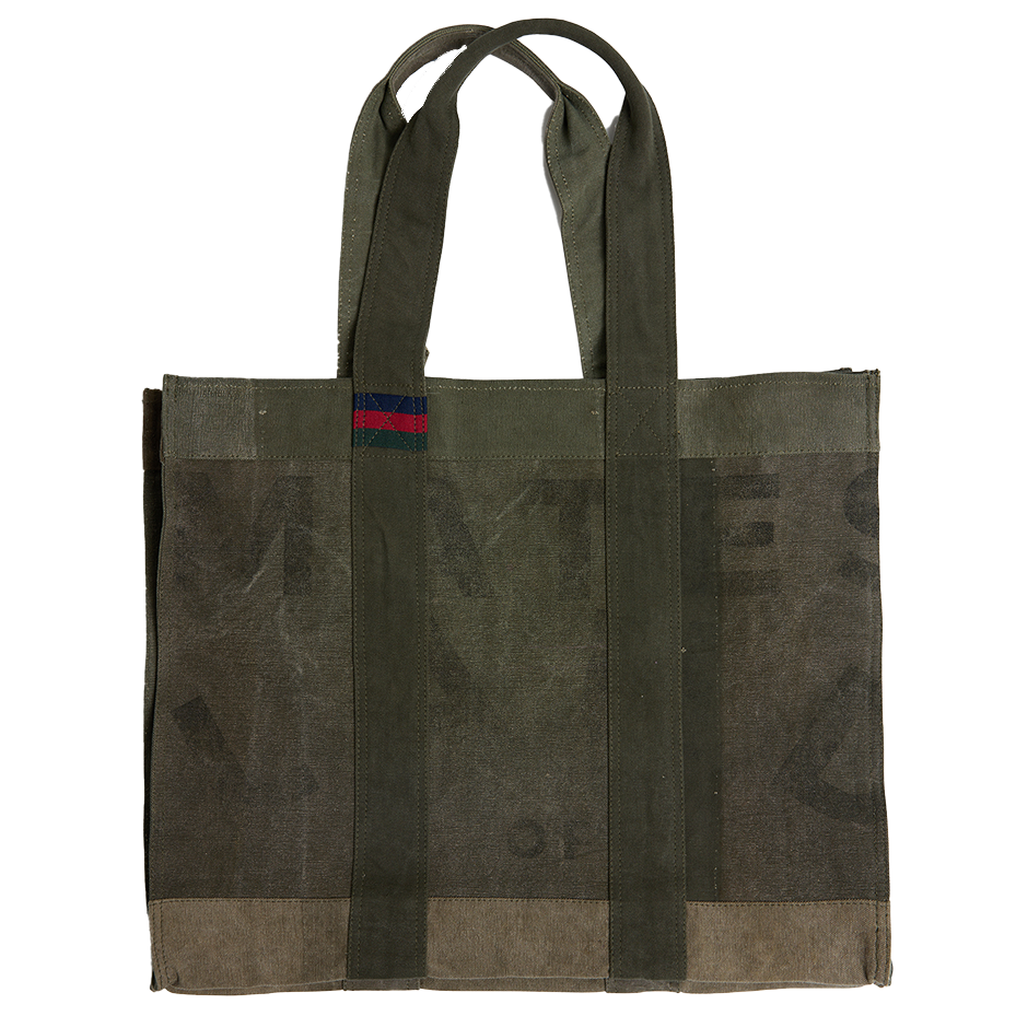 Pony rider Land of Mates upcycled tote bag khaki