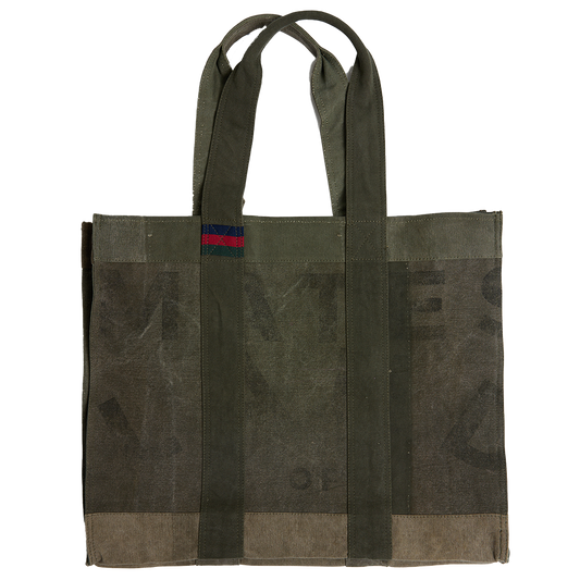 Pony rider Land of Mates upcycled tote bag khaki