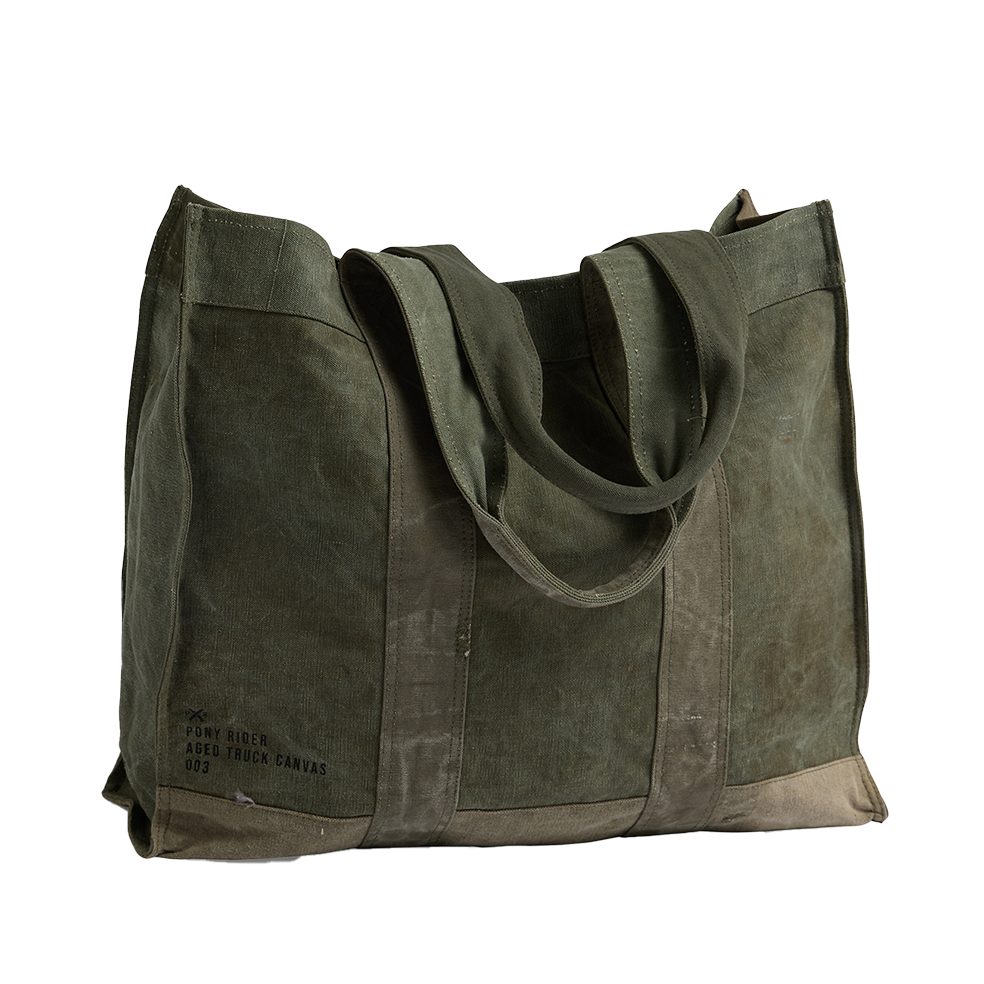 Pony rider Land of Mates upcycled tote bag khaki
