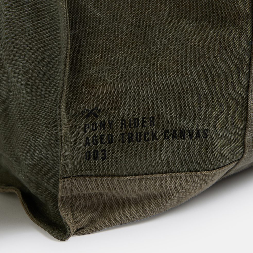Pony rider Land of Mates upcycled tote bag khaki