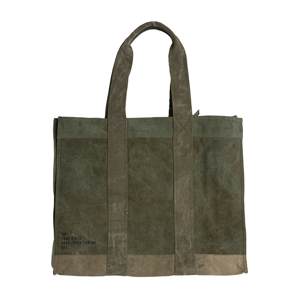 Pony rider Land of Mates upcycled tote bag khaki