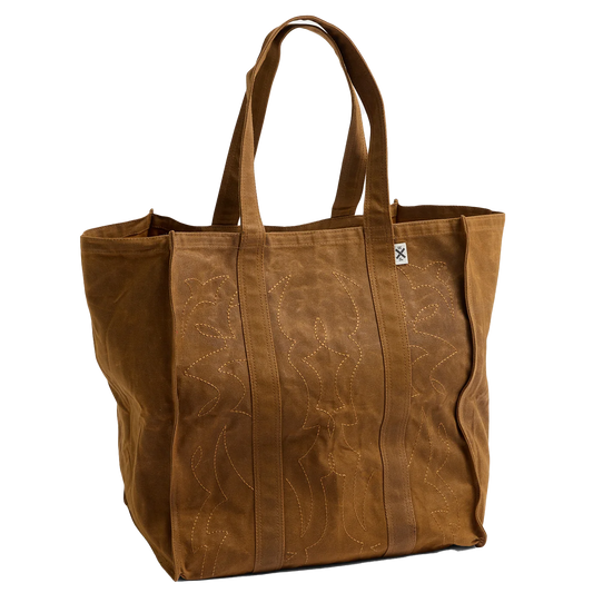 Pony Rider Cowboy market canvas tote spice