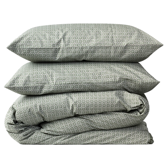 Porto reversible organic cotton duvet cover kale & shadow