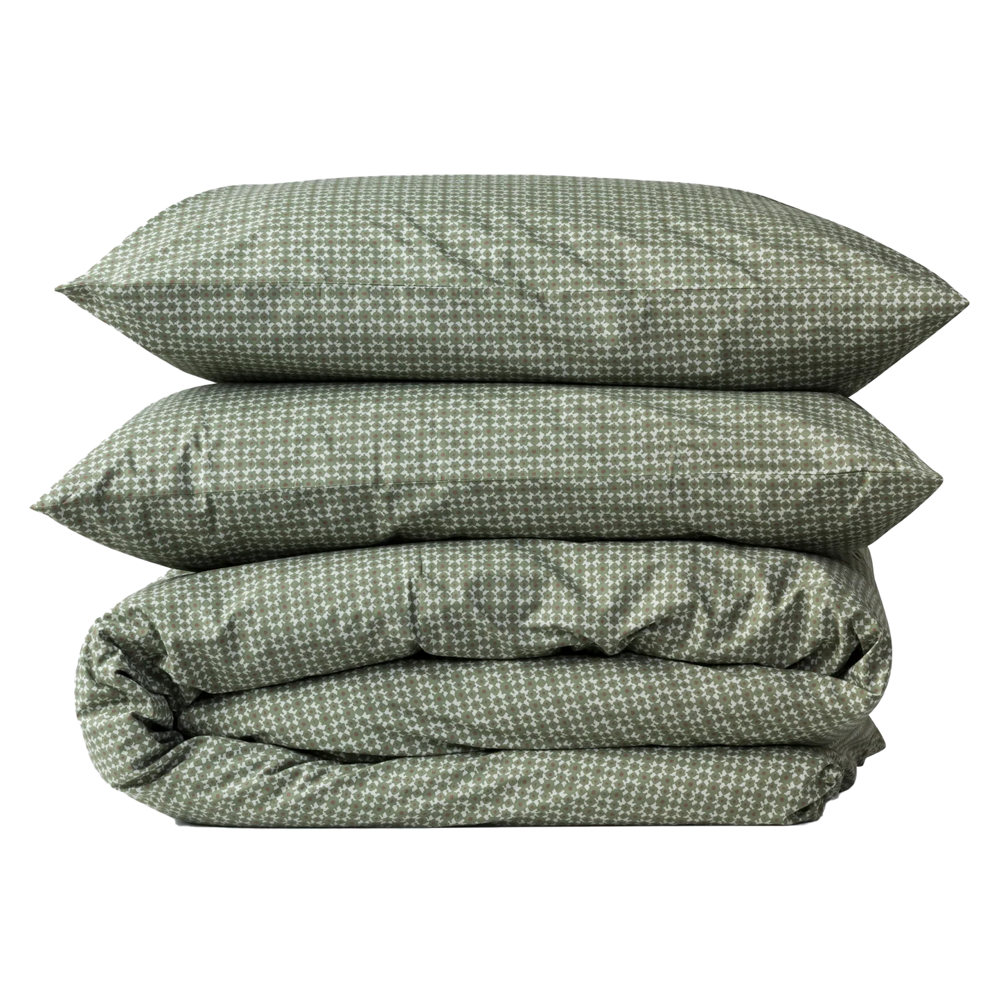 Porto reversible organic cotton duvet cover kale & shadow