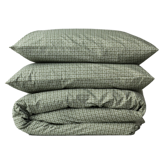 Porto reversible organic cotton duvet cover kale & shadow