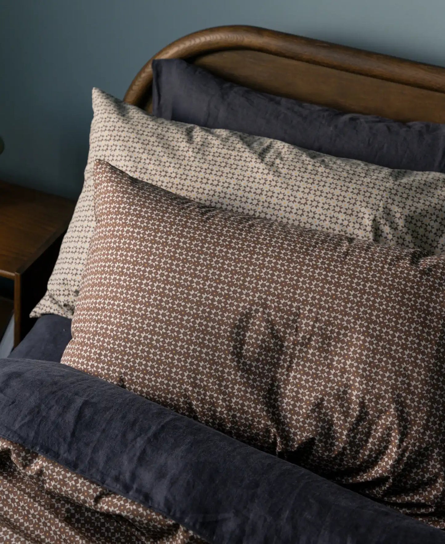 Porto organic cotton pillowcase pair cocoa & miso