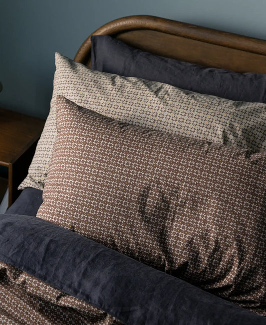 Porto organic cotton pillowcase pair cocoa & miso