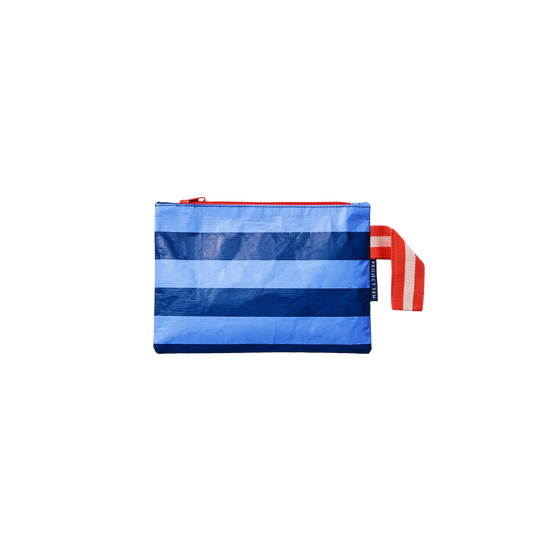 Project Ten small zip pouch 18cm blue stripe