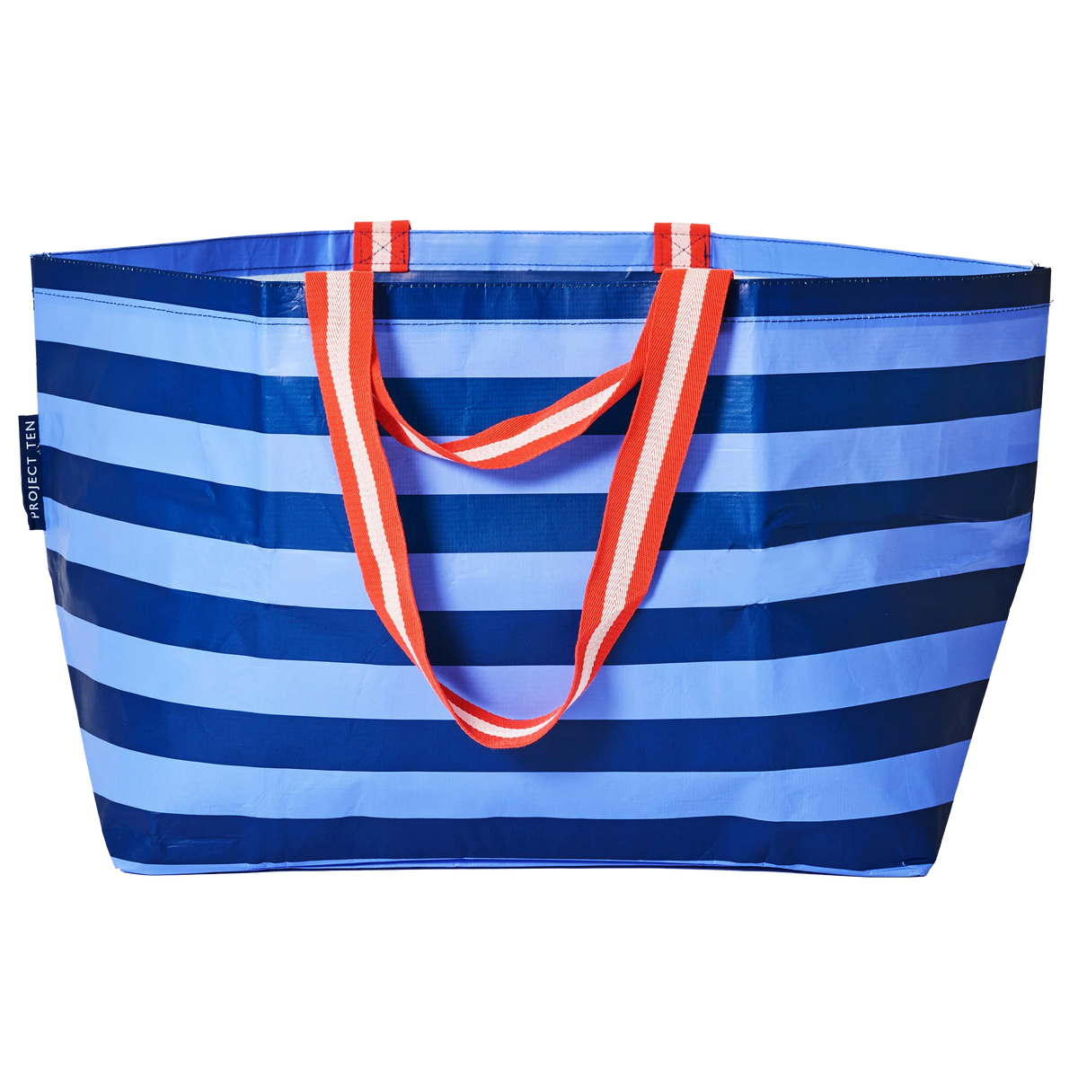 Project Ten oversized tote bag 85cm blue stripe
