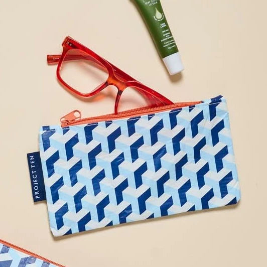 Project Ten small zip pouch 11cm stripe