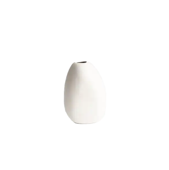 Ceramic bud vase white small