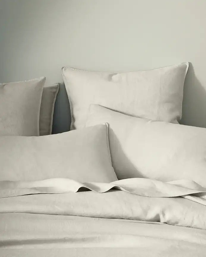 Ravello french flax linen duvet cover bone