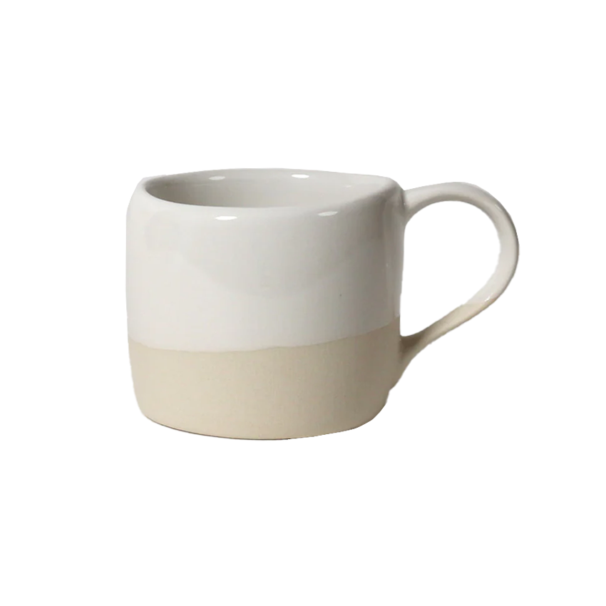 Organic mug white gloss glaze