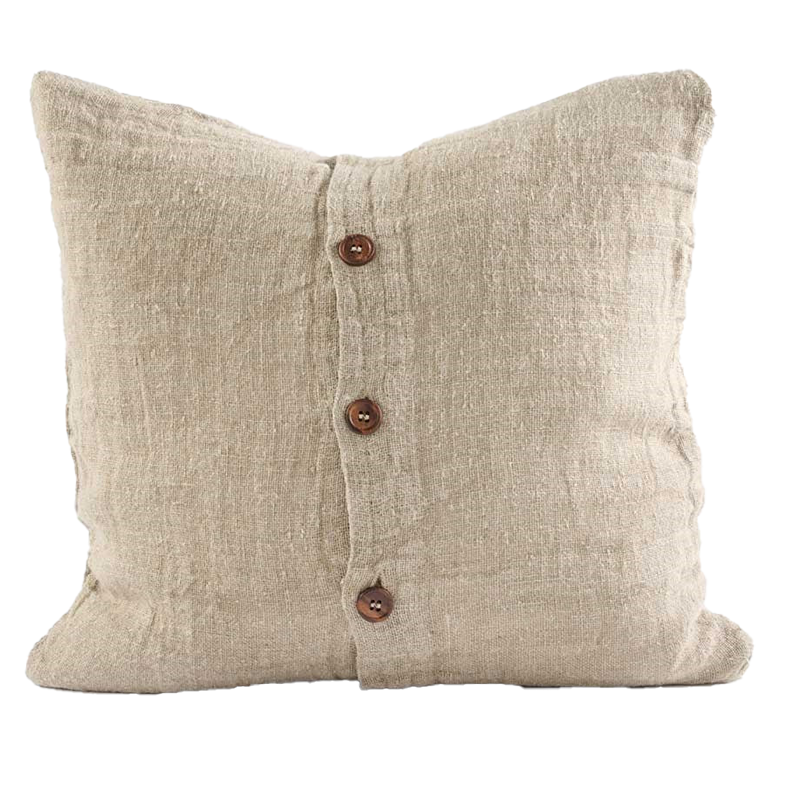 Raffine hand woven linen cushion cover 60cm