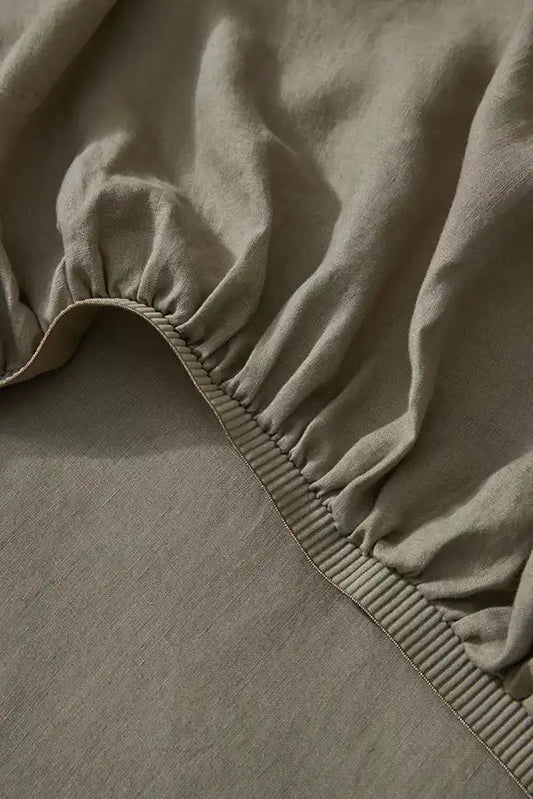 Ravello linen fitted sheet caper