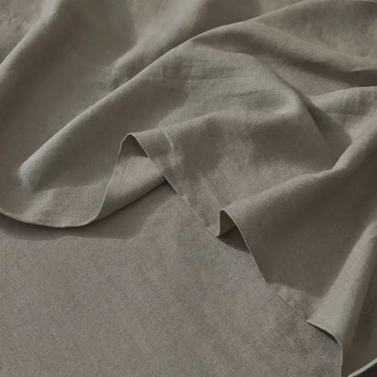 Ravello linen flat sheet caper