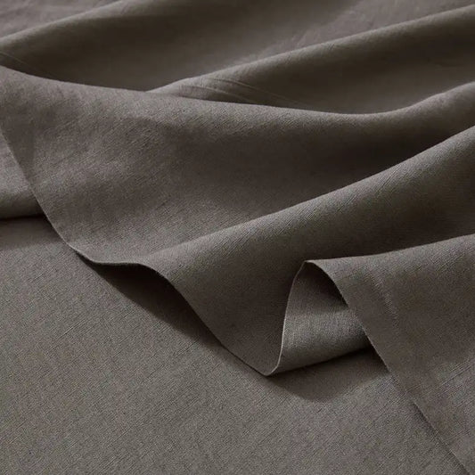 Ravello linen flat sheet charcoal