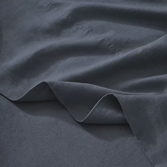 Ravello linen flat sheet denim