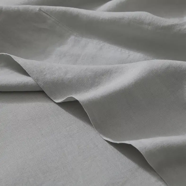 Ravello linen flat sheet silver