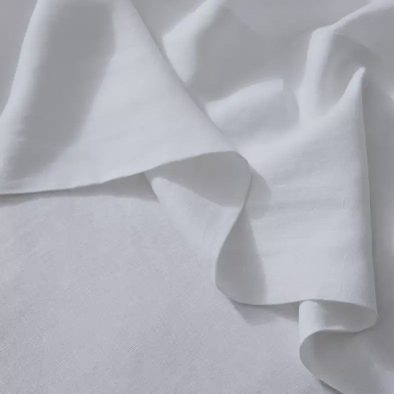 Ravello linen flat sheet white