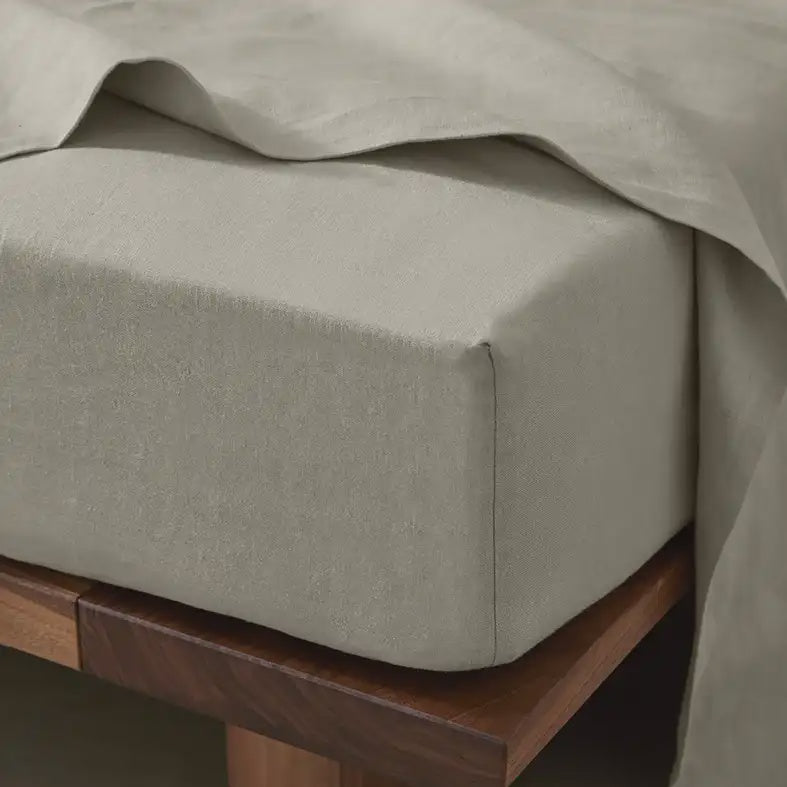 Ravello linen fitted sheet bone