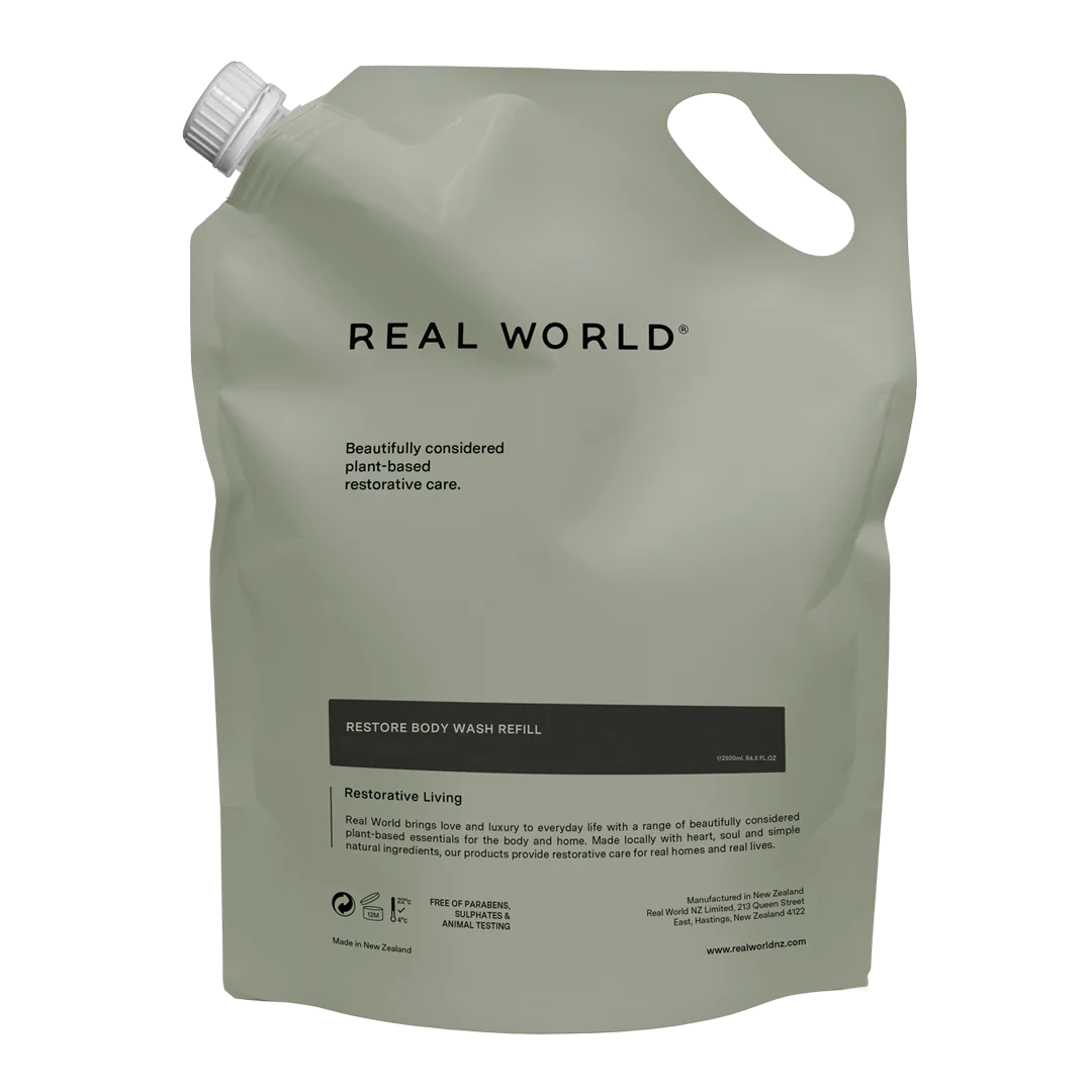 Real World hand wash refill 1000ml mānuka & rose geranium