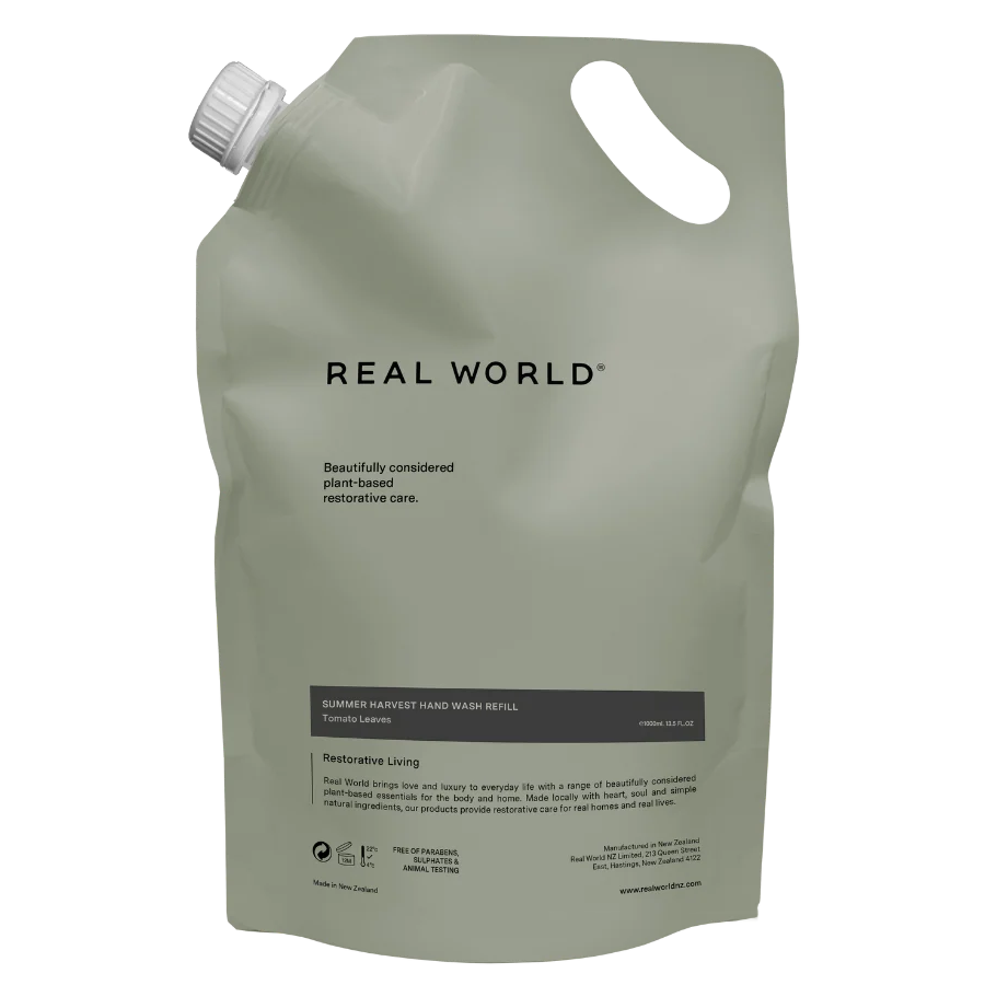 Real World hand wash refill 1000ml tomato leaves